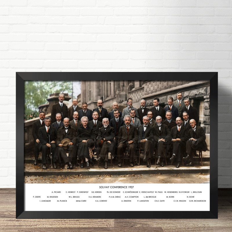 狼天影 物理学家科学家索尔维会议诺贝尔爱因斯坦海报墙贴画挂画贴纸