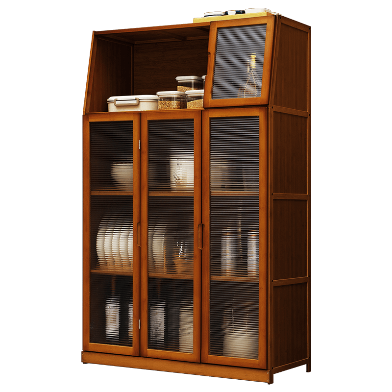 淘之良品 厨房置物架落地家用简易多层微波炉调料架子放筷子碗碟柜餐具收纳储物杯架调味品家用烤箱架砧板架 【加深宽度40cm】长虹双门-三层60长