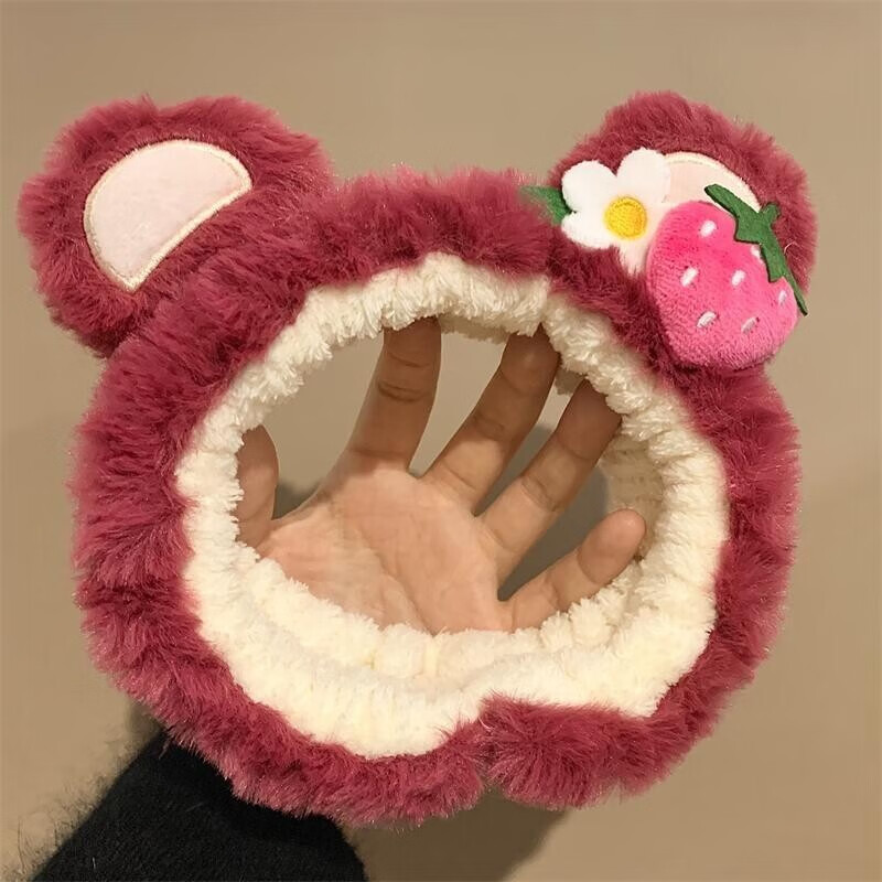 海伊朵蝴蝶结洗脸发带女韩版防滑头箍带兔耳朵鹿角螃蟹猫耳朵宽边束发带 卡其熊【3件套】