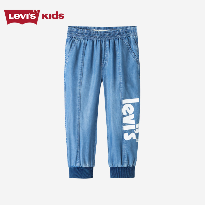 Levi&#039;s 李维斯童装【商场同款】男女童7分裤夏季儿童薄款牛仔裤子 尼罗蓝 110 /50 【建议身高98-104cm】