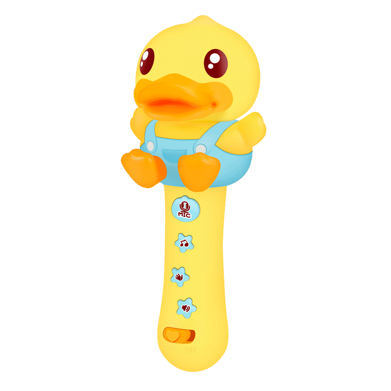B.DUCK儿童话筒玩具灯光麦克风宝宝音乐卡拉0K学说话早教启蒙生日礼物