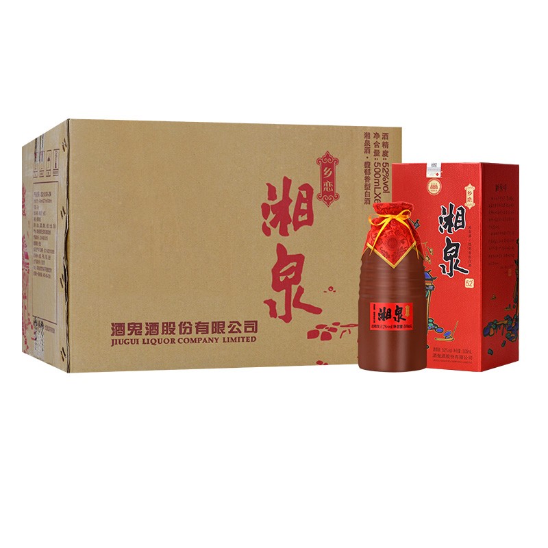 酒鬼酒 湘泉乡恋52度馥郁香型高度白酒 52度 500ml 6瓶