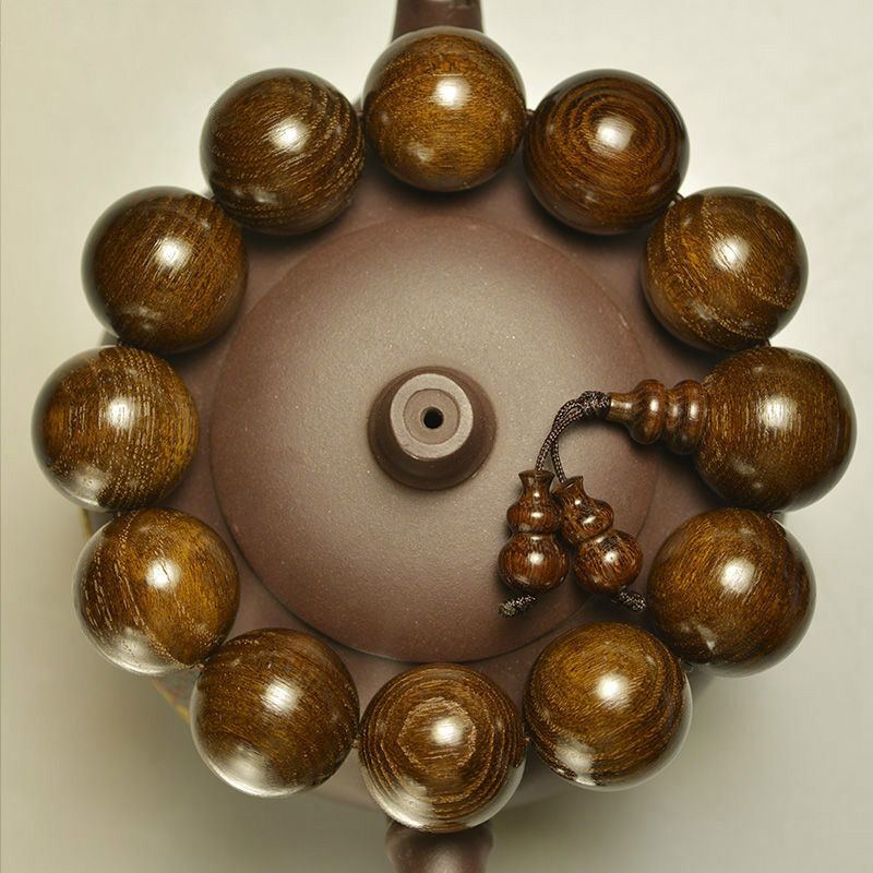 可颖千年柘木 沉水高密佛珠手串 同料顺纹手链 挡珠男女款15/18/2.