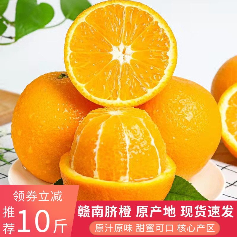 江西赣南脐橙 当季赣州甜橙子新鲜水果 纽荷尔脐橙 手剥甜橙子 10斤礼盒装（净重9斤）单果160-190g