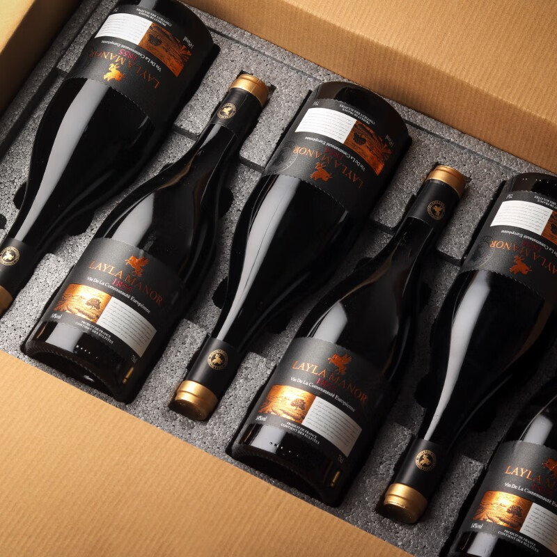 蕾拉法国进口红酒14度法国LAYLA MANOR干红葡萄酒 750ml整箱6支礼盒装