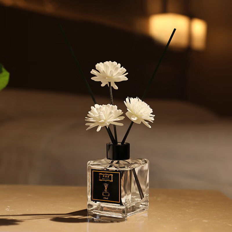 蒂诗宣无火香薰套装家用室内厕所香薰瓶藤条干花空气清新50ml 2瓶桂花