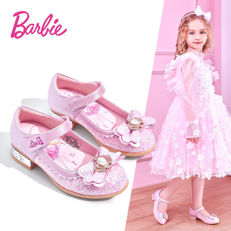 芭比 BARBIE 童鞋 公主鞋女童水晶鞋春秋单鞋儿童高跟鞋时尚洋气女童皮鞋 DA3732 粉色 28码高性价比高么？