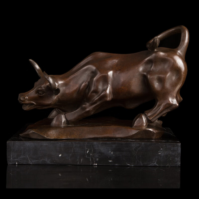 忆往昔铜雕塑 铜工艺品 家居摆件 牛市摆件 华尔街牛 欧式铜雕 装饰