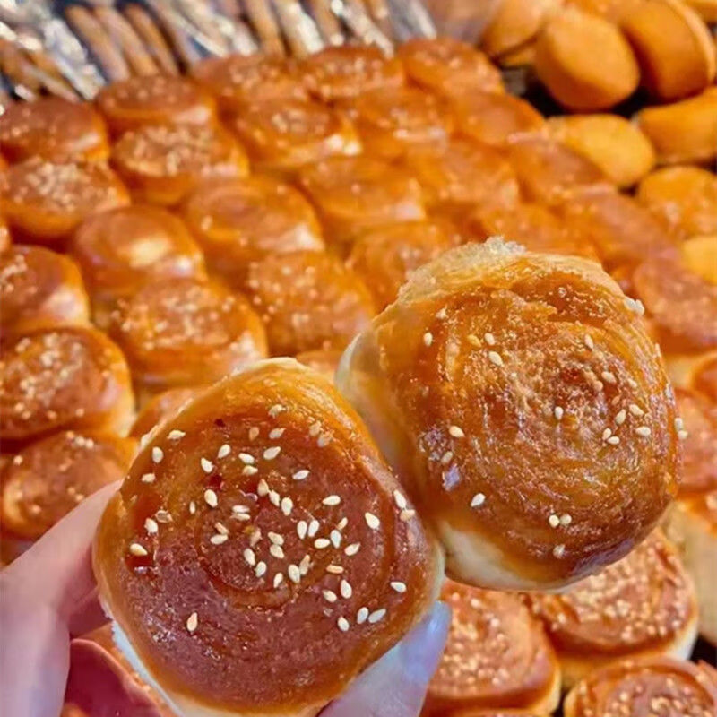 脆底面包手撕软奶香夹心红豆沙早餐零食网红点心 400克8个 清淡原味