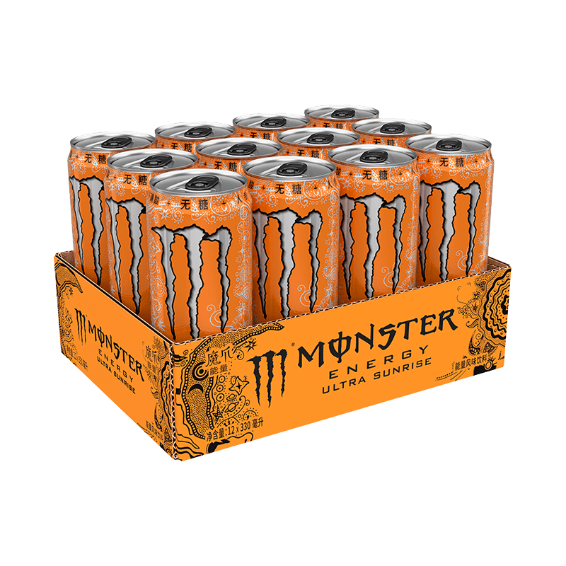 可口可乐（Coca-Cola）魔爪 Monster 柑橘味 能量风味饮料 无糖 330ml*12罐