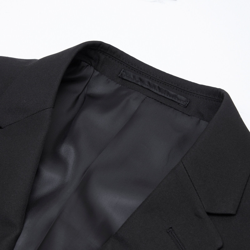 G2000男装商务平驳领西服三防面料可机洗西装外套11010814 黑色-防水防污防油-修身剪裁 48/170