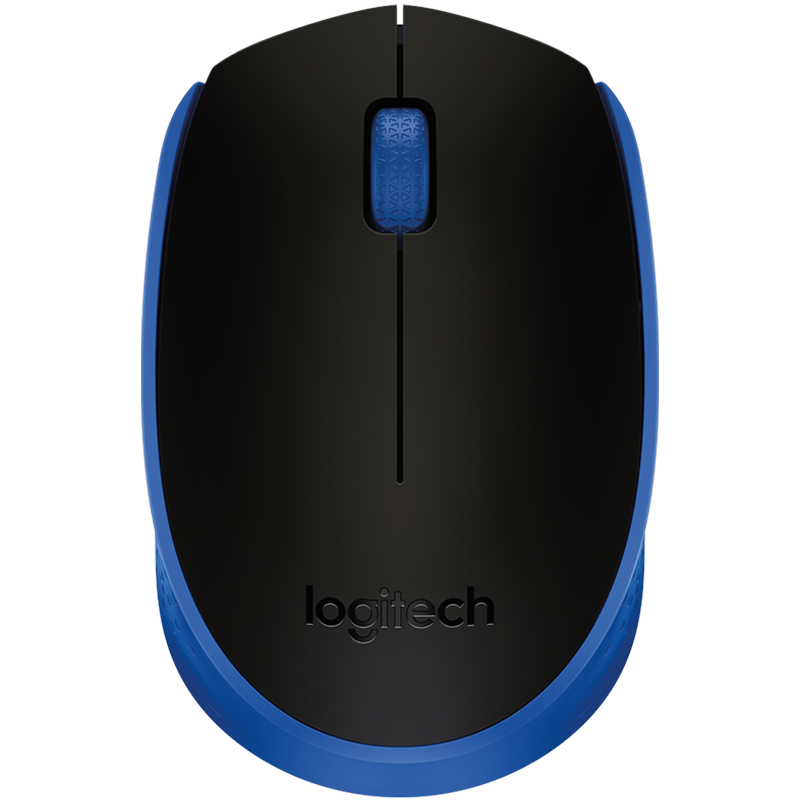 罗技（Logitech） M171(M170) 无线办公鼠标 家用商务对称鼠标 带无线2.4G接收器 蓝色 45元