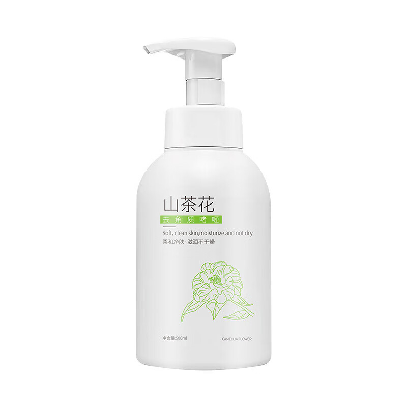 搓泥宝山茶花去角质啫喱磨砂膏面部温和保湿深层清洁毛孔 山茶花去角质啫喱（1瓶装） 500ml