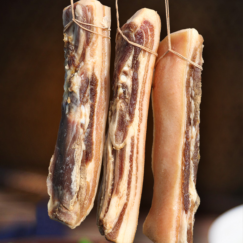 风干腊肉安徽咸肉特产农家手工自制腌肉徽州刀板香五花腊肉 风干咸腿