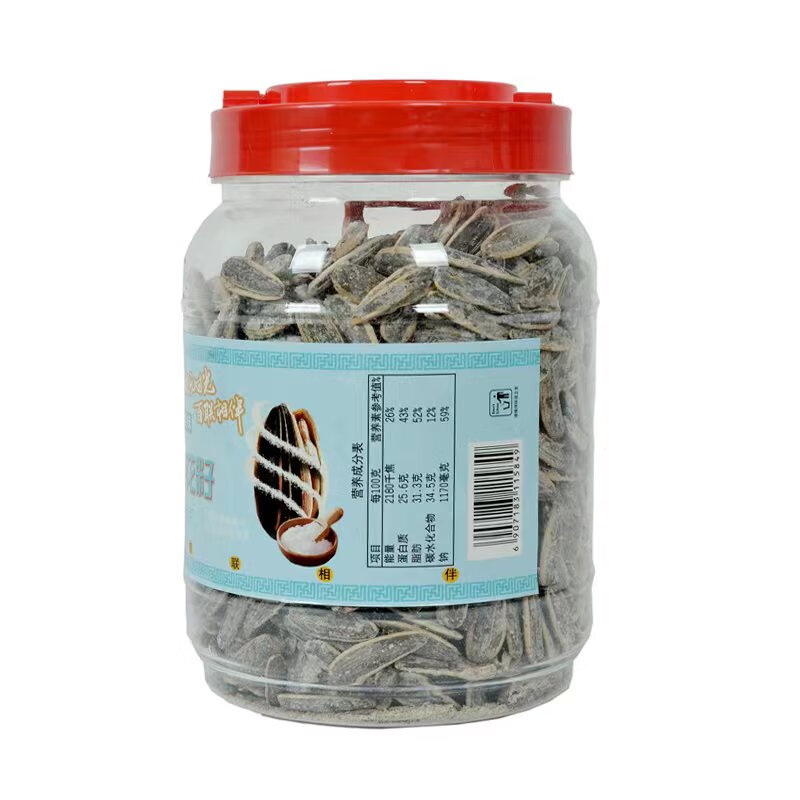 百聯(lián)新年貨百聯(lián)瓜子葵花籽特產(chǎn)海鹽桶裝綠茶瓜子大顆香脆茶桌堅果新貨 海鹽味1桶
