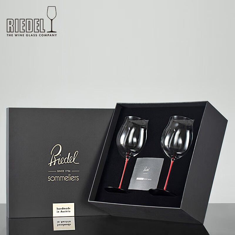 醴铎riedel红领结奥地利进口无铅水晶手工杯勃艮第杯红酒杯礼盒装 2支