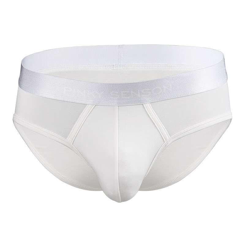 贝普蒂新品 男士内裤莫代尔纯色中腰大码男士三角裤衩 白色 m
