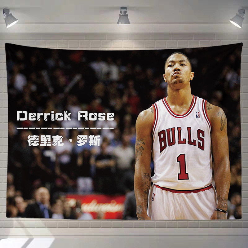 nba球星挂布nba风城玫瑰罗斯rose球星学生宿舍卧室盖装饰背景布挂布