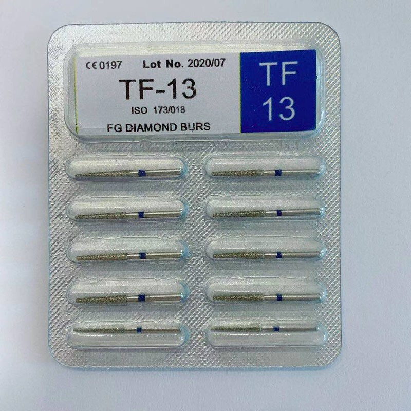 针高速手机裂钻球钻马尼金刚砂磨头器械备牙医工具口腔材料 tf-13十支