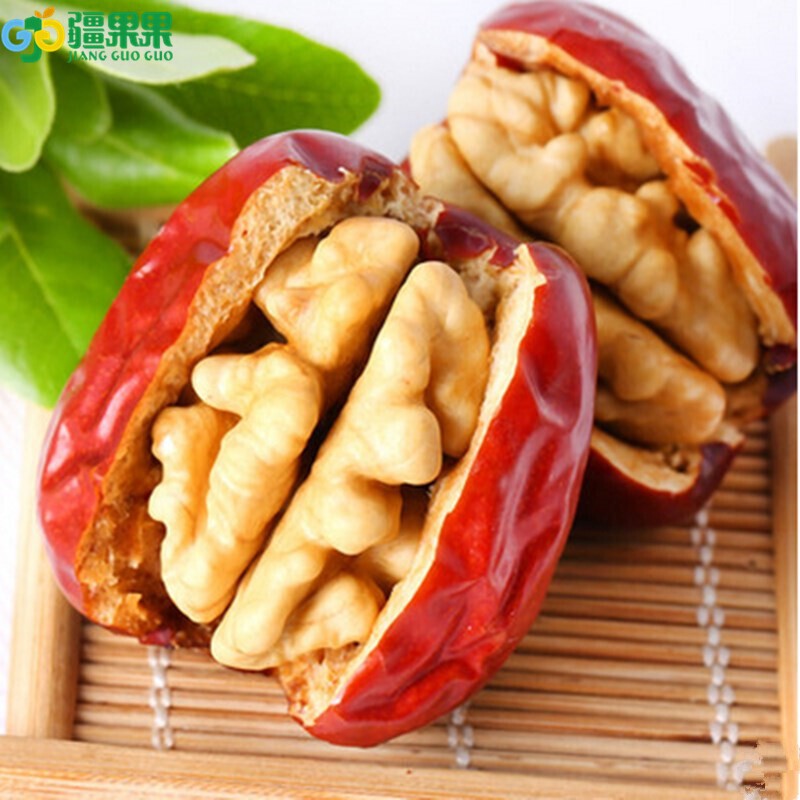 疆果乐新疆枣夹核桃仁独立包装 网红休闲零食坚果 枣夹核桃年货节礼盒 新疆红枣夹核桃仁280g