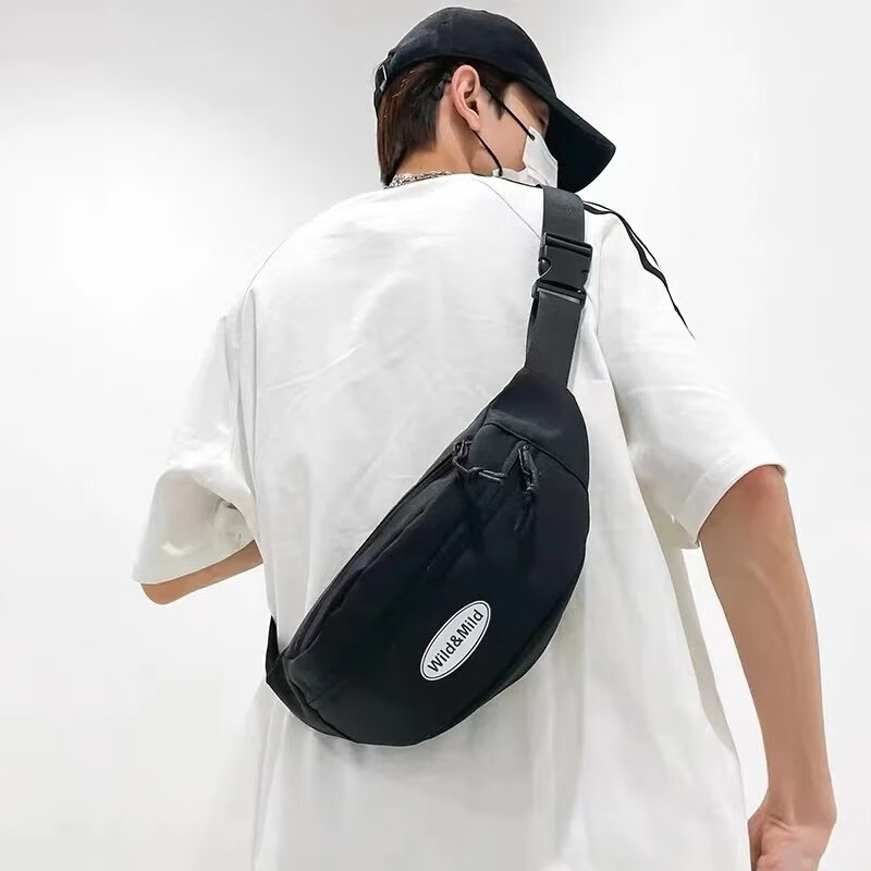 哈璐亚胸包日系工装风运动斜挎包百搭学生骑行单肩腰包潮 饺子包