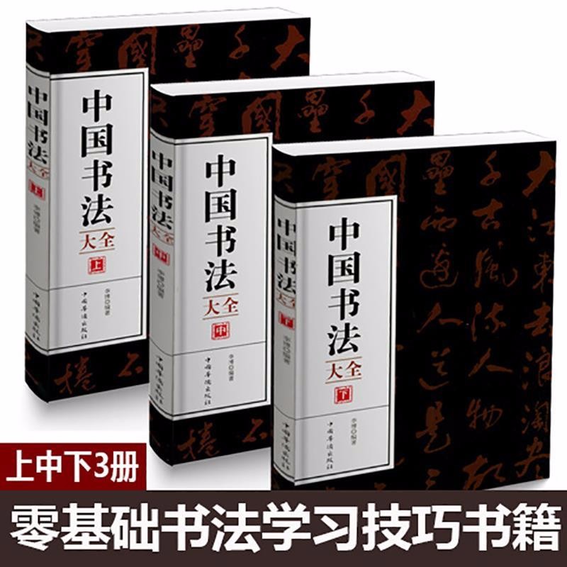 中国书法大全（上中下3册）初学者学习练习毛笔书法基础教程教学书籍字体练字书法教材国学经典历代名家