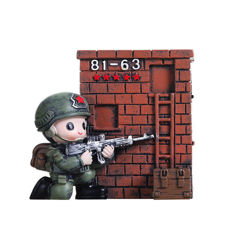少羽军人公仔小兵哥哥人偶迷彩战士汽车装饰创意礼物退伍树脂摆件