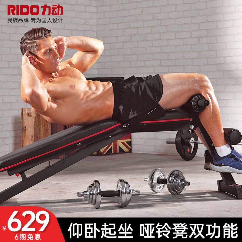 力动（RIDO）仰卧起坐辅助器健身器材家用多功能哑铃凳健身椅腹肌板器械TD30
