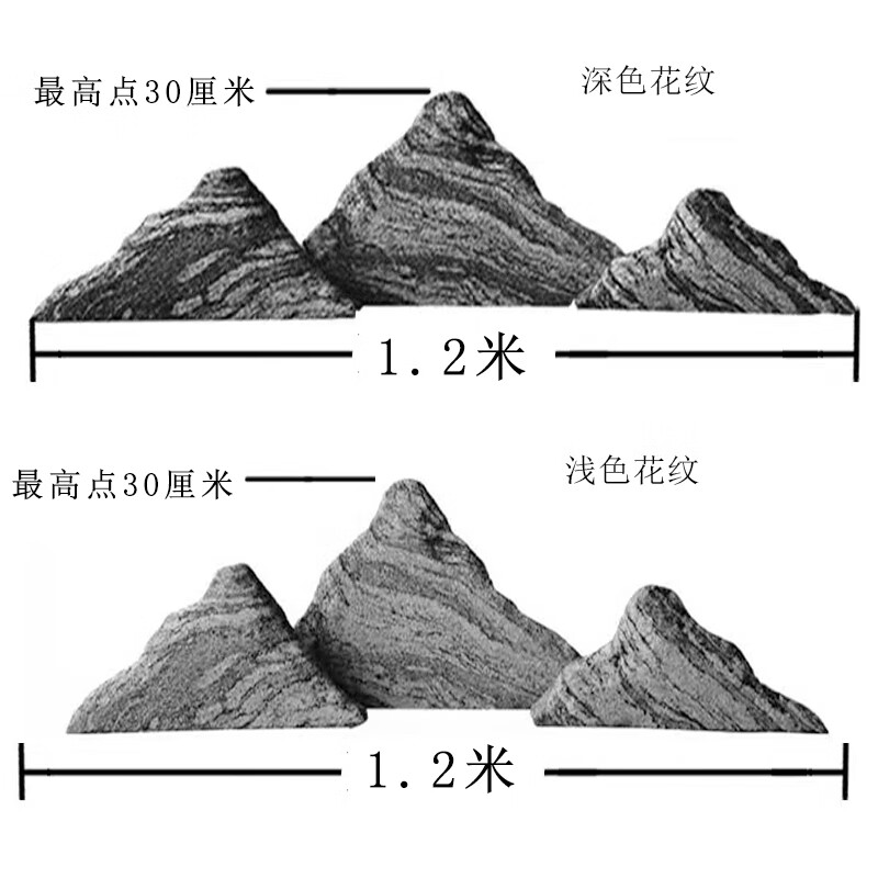 泰禧閣雪浪石切片組合泰山石切片造景假山石枯山景觀石自然石庭院擺件 一組3塊組合長1.2米