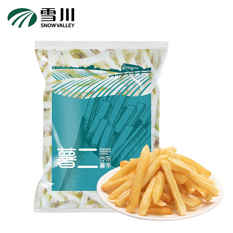 雪川食品薯条组合装冷冻半成品空气炸锅零食方便速食夜宵预制菜零食食材 经典细薯 4斤装