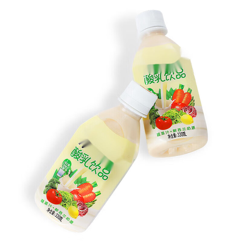 寒宁益生菌发酵果蔬酸牛奶早餐奶果味饮料酸奶 330mlml *6瓶 菜仔奶袋