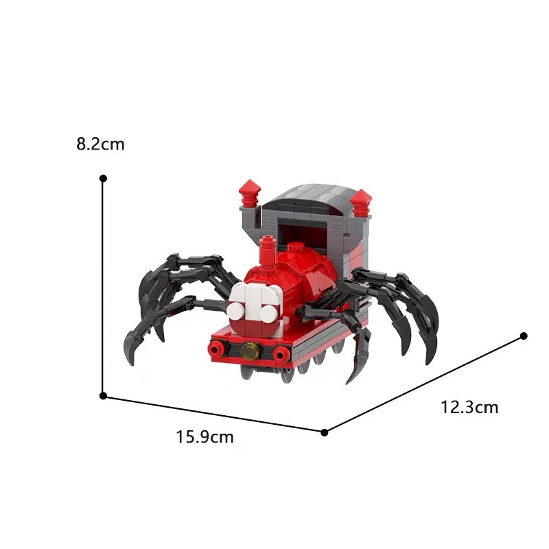 积木蜘蛛列车男孩玩具礼物拼装游戏模型choo 红色查尔斯小火车(纸质
