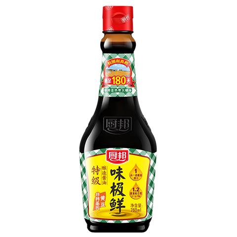 厨邦酱油 味极鲜酱油 生抽【特级黄豆酱油】760ml 酿造酱油 调味品
