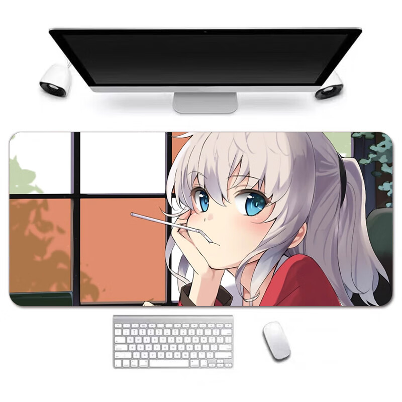 鼠标垫超大号动漫charlotte夏洛特长款加厚锁边电脑桌垫 【01号】 800