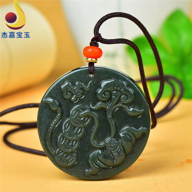 杰嘉宝玉原创【福在眼前】蝙蝠吊坠玉坠玉佩挂件男女款礼物带证书免费刻字