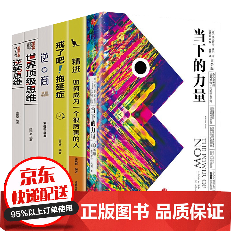 全6册当下的力量白金版 精进如何成为一个很厉害的人+戒了吧拖延症+逆商+世界顶级思维+逆转思维成