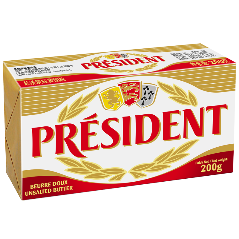 PRÉSIDENT 总统 黄油块 淡味 200g