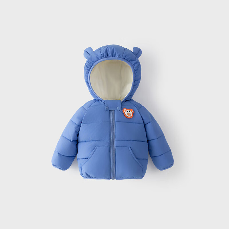 欢喜小熊 宝宝冬季棉衣婴儿棉袄儿童保暖加厚外套男女童冬装棉服上衣 绿色 90 cm