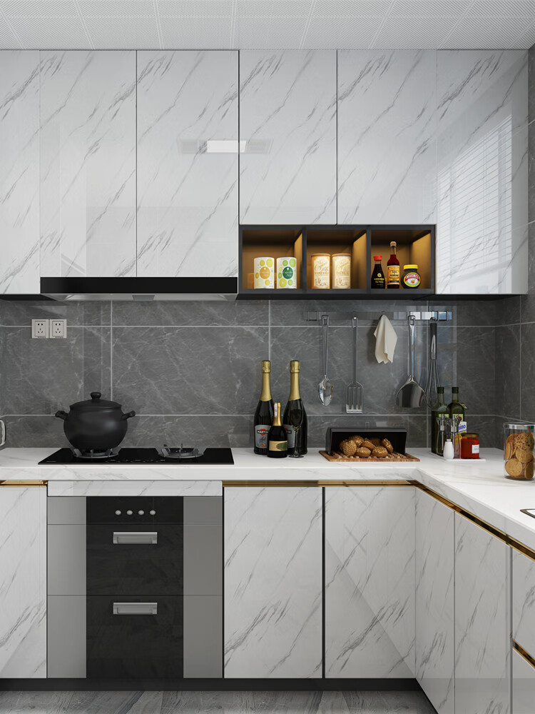 厨房大理石灶台面防油贴纸加厚耐高温橱桌柜吧台翻新防水自粘墙纸