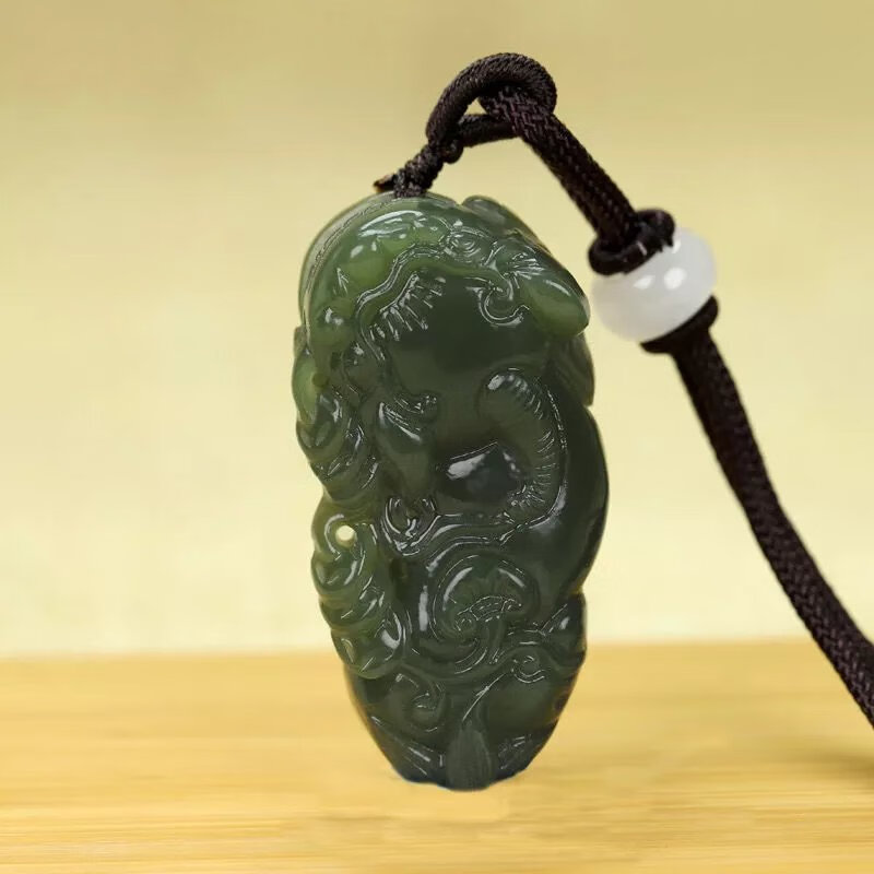 snqp公貔貅吊坠证书和田玉貔貅霸气福禄一生神兽挂件僻邪开运挂件