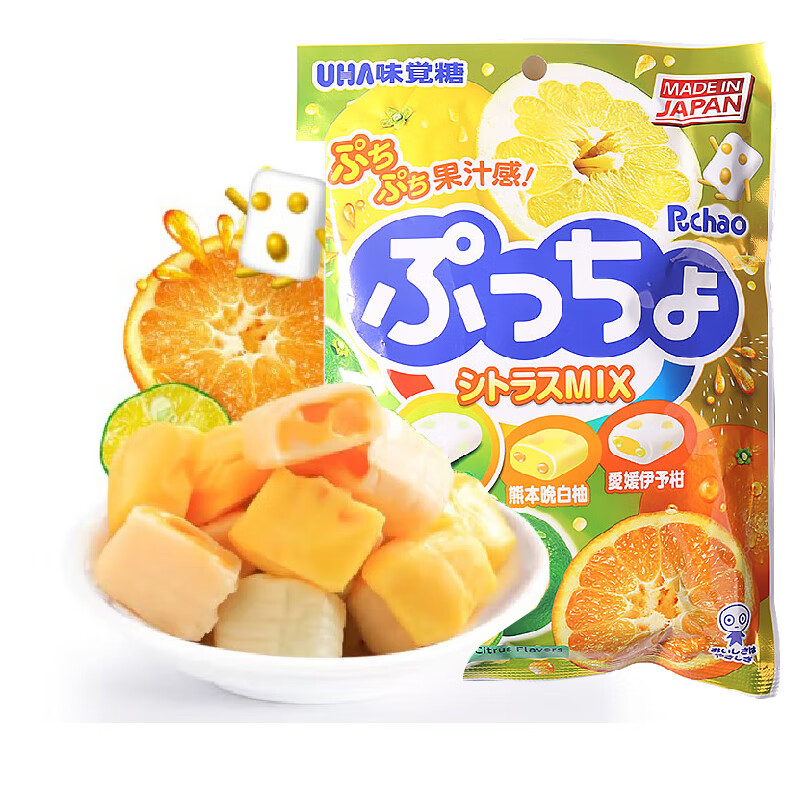 悠哈 悠哈uha 味觉糖普超什锦水果味软糖90g儿童办公室零食年货小吃