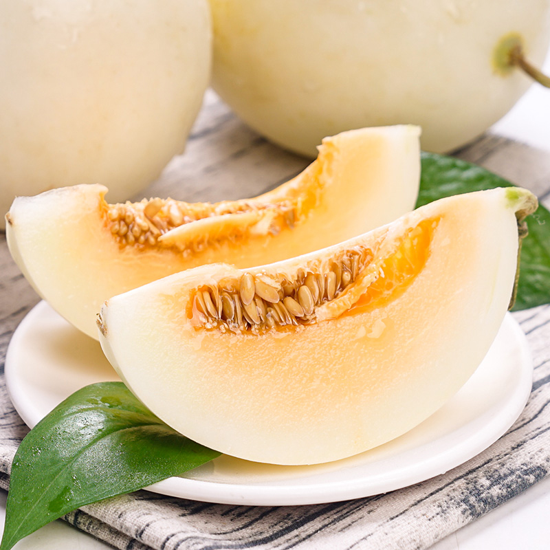 千园九味陕西阎良甜瓜头茬白皮黄肉白肉新鲜香瓜大果时令水果整箱 【净重4.5斤】2-4枚