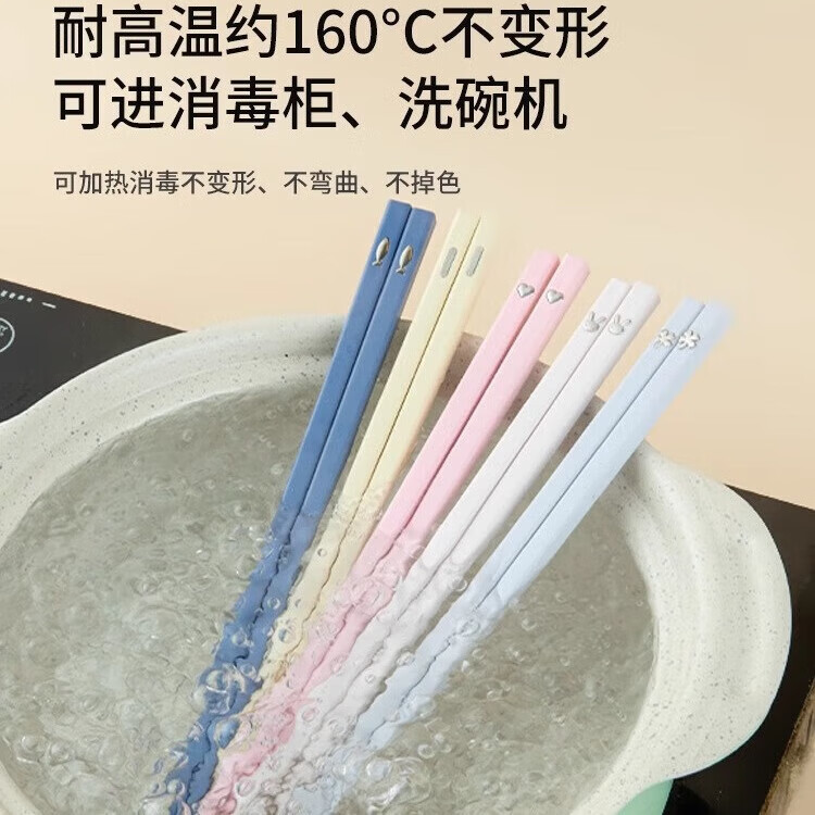 合金筷子一人一筷专人专用家用高档2023新款耐高温情侣家庭分餐筷 步步高升*1前兔似锦*1年年有鱼*1