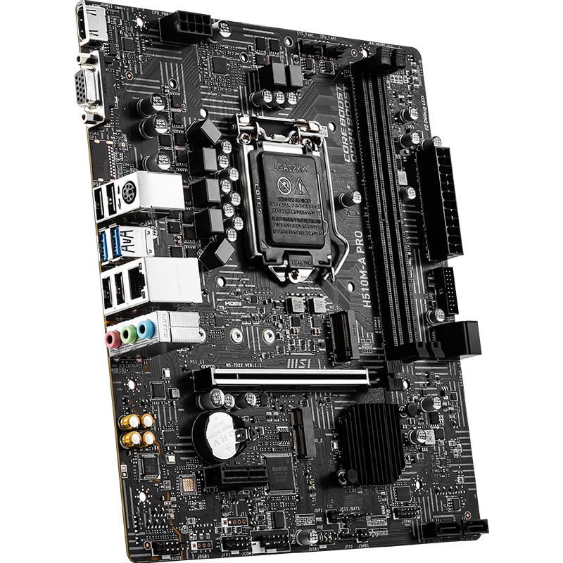 微星(MSI)H510M-A PRO电脑主板 支持CPU 10400F/11400F/11700(INTEL H510/LGA 1200)