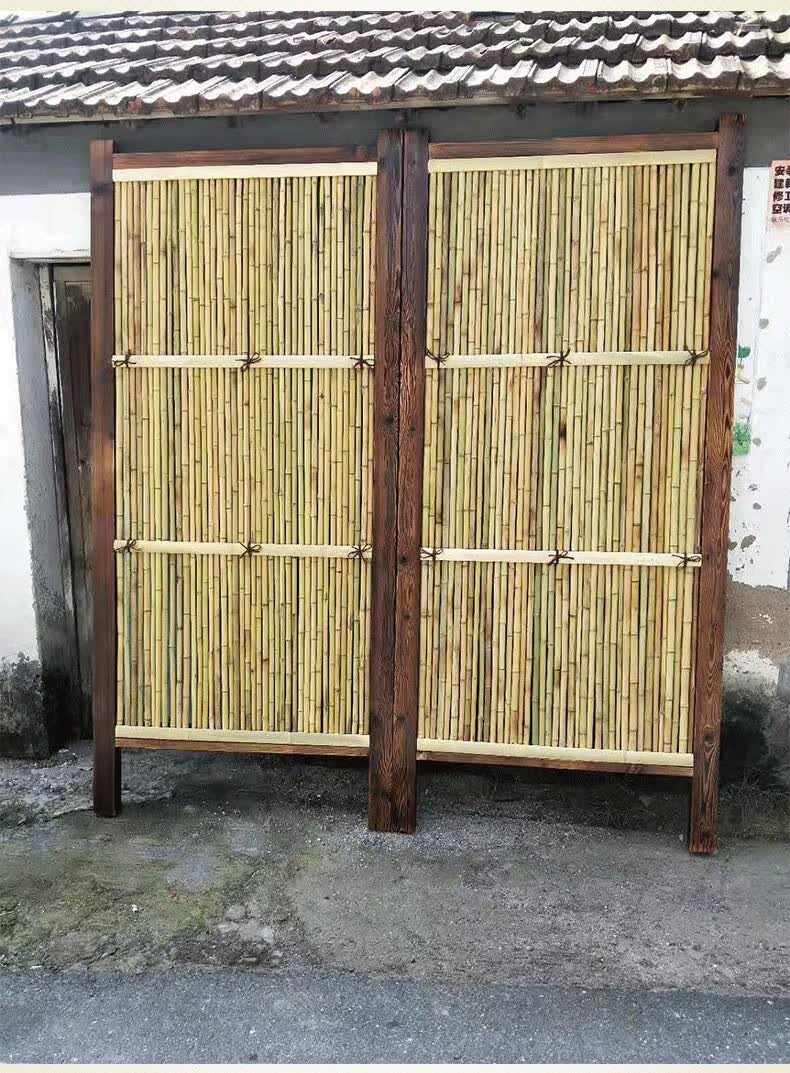 妙普乐花园栅栏木门 防腐木门竹门围栏花园装饰门户外竹围栏花园美观