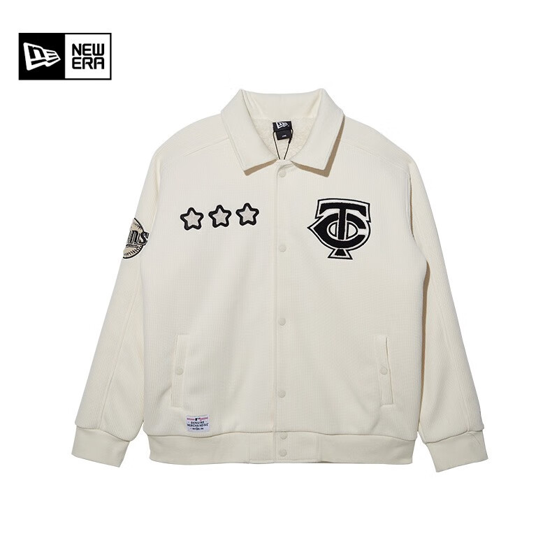new era 纽亦华新款棒球夹克mlb学院吉祥物系列情侣时尚加绒保暖外套