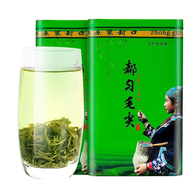 匀东布依妹贵州新茶绿茶 125g*1罐装高山云雾日照春茶一级绿茶/红茶 礼盒装 绿茶 125克 * 1罐