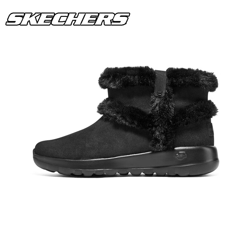 斯凯奇skechers棉鞋秋季新款复古加绒雪地靴女时尚保暖松糕底短筒靴d