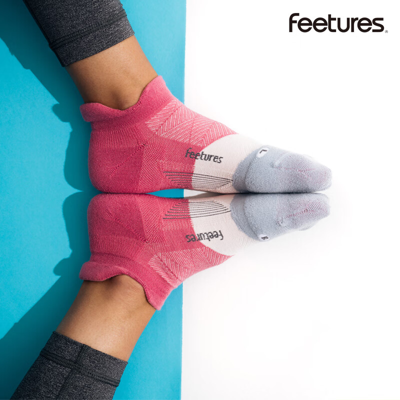 feetures飞鹊美国专业跑步袜马拉松越野运动袜男女短中长筒袜子压缩减震袜 终极缓冲款-中帮-06819 M (38-41)