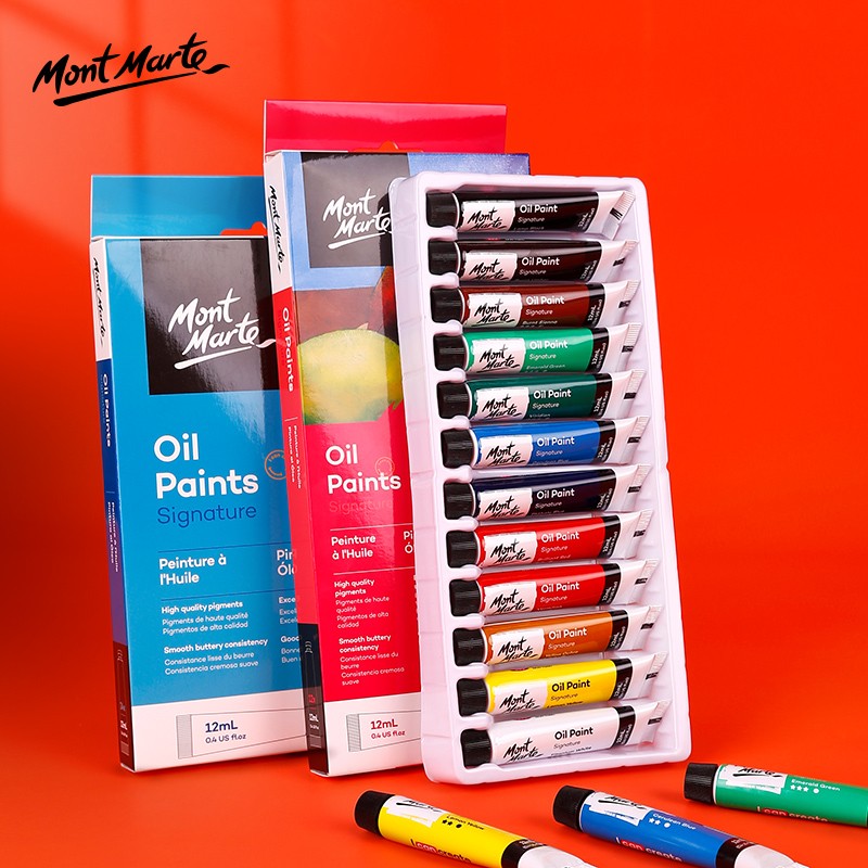蒙玛特 油画颜料 油画套装 初学者12/24色 装美术专用油画材料工具